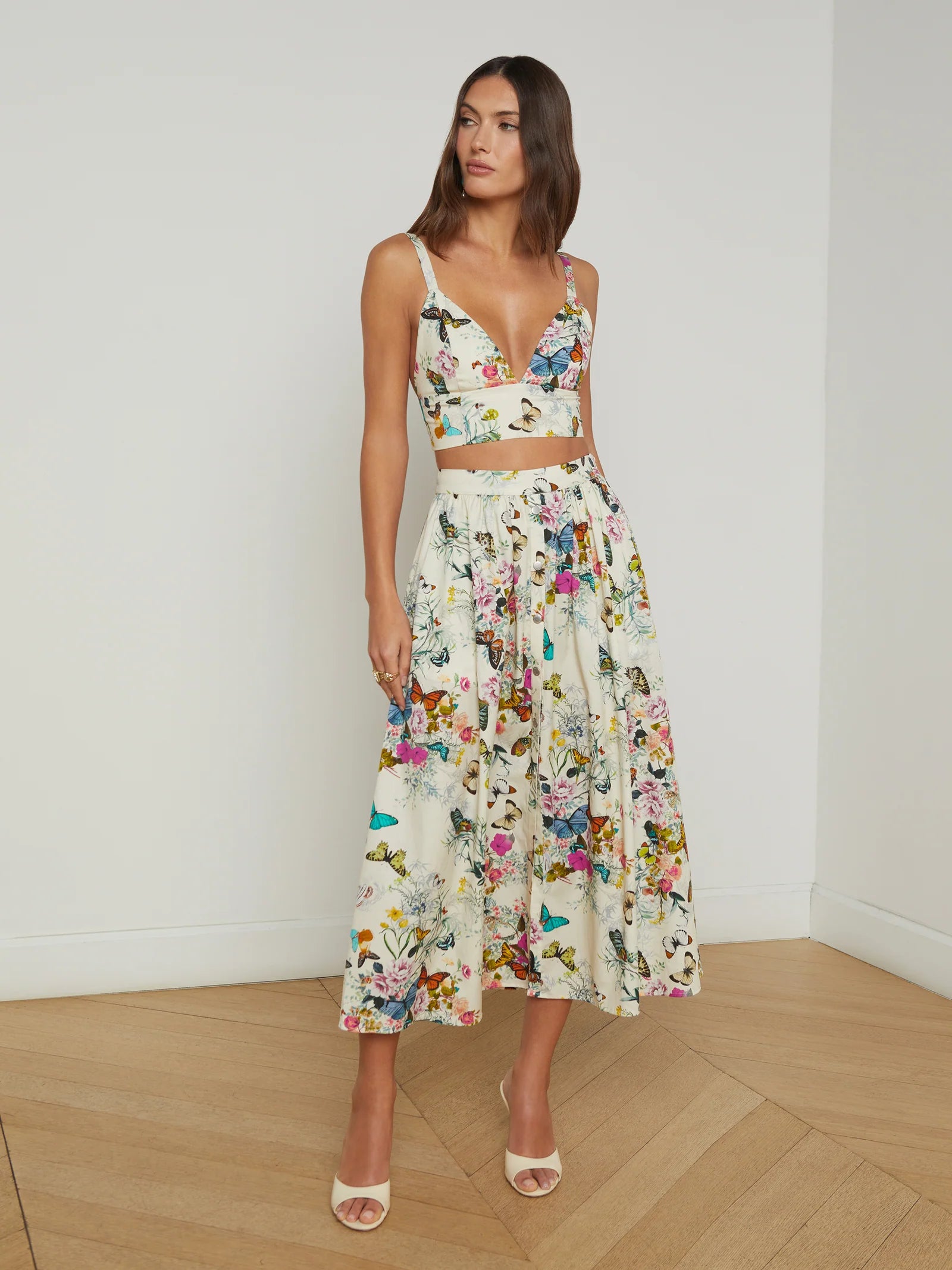 スカート SELF PORTRAIT LLIC JACQUARD MIDI SKIRT Gold Metallic Jacquard Midi Skirt – self-portrait-EU