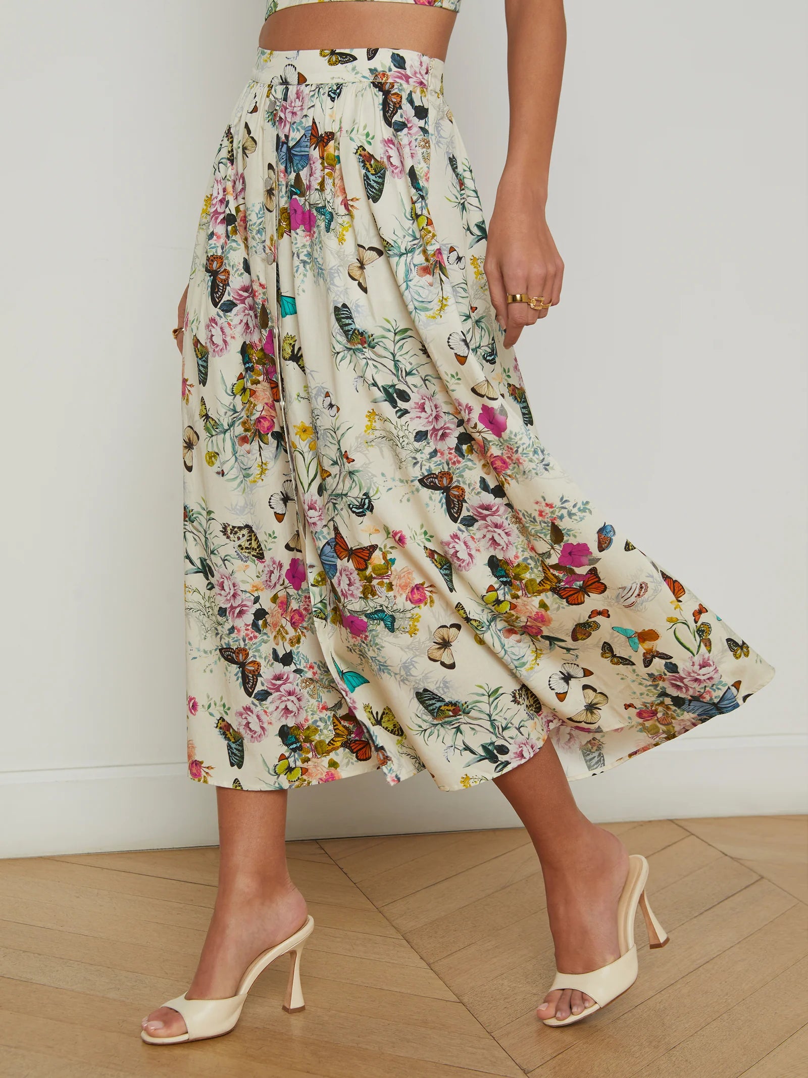 L'Agence Women's Seina Poplin Midi Skirt