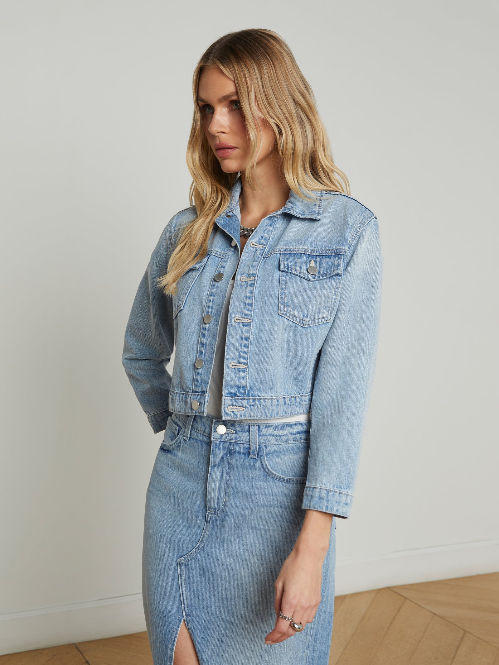 L'agence Women's Koda Cropped Denim Jacket