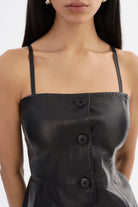 Lamarque Women's Milana Leather Long Bustier Top