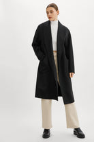 Lamarque Women's Thara Shawl Collar Wool Coat