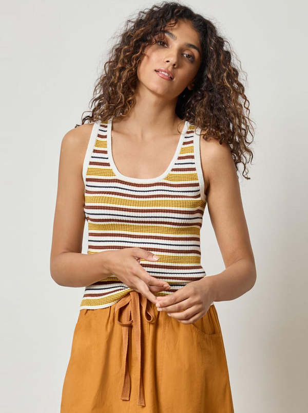 Lilla P Women's Striped Scoop Neck Tank