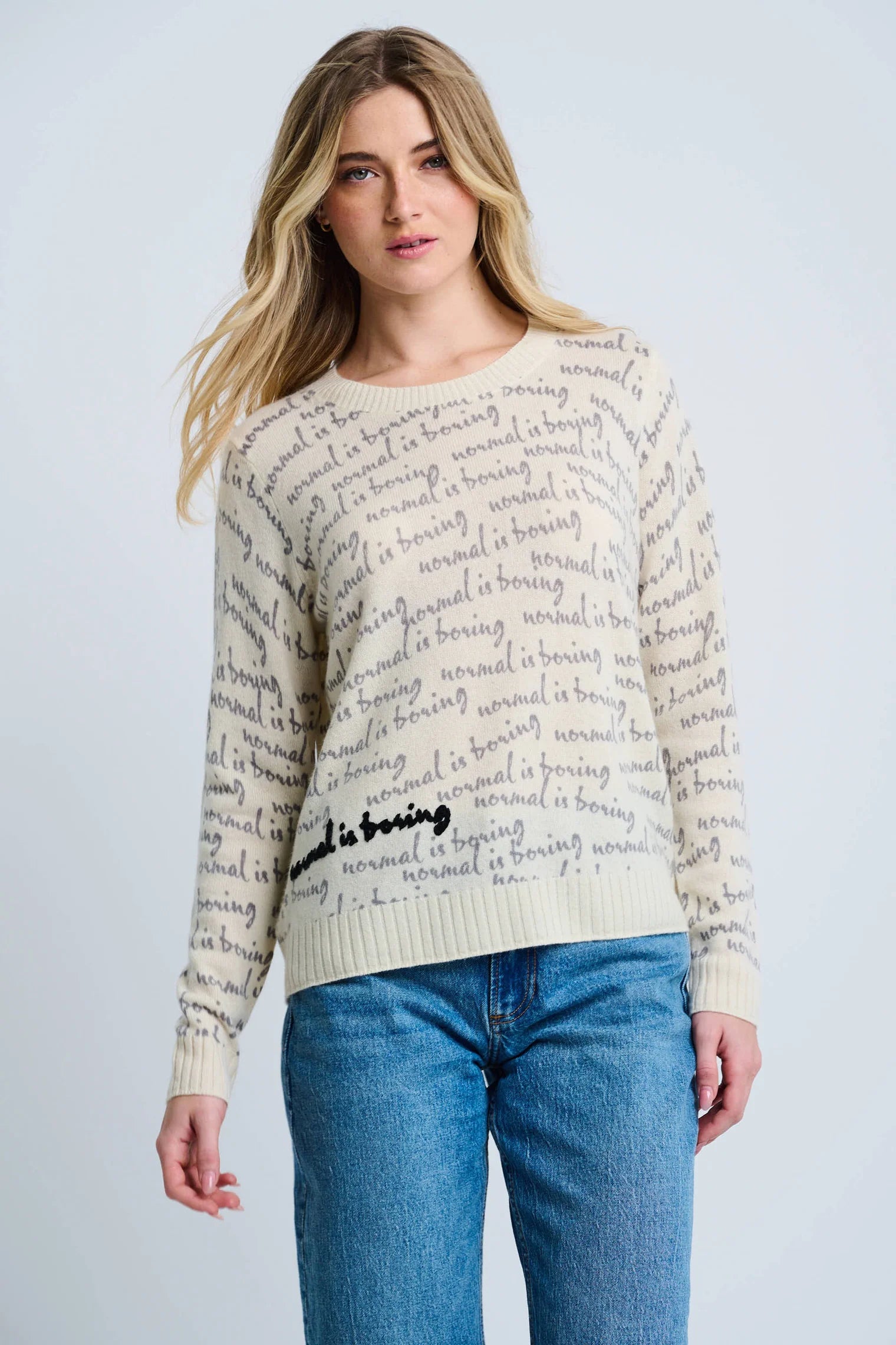 Lisa Todd Women's 100% Cashmere Normal is Boring Sweater