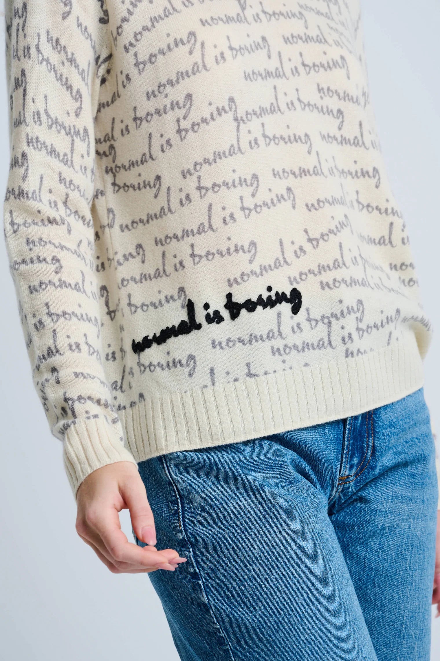 Lisa Todd Women's 100% Cashmere Normal is Boring Sweater