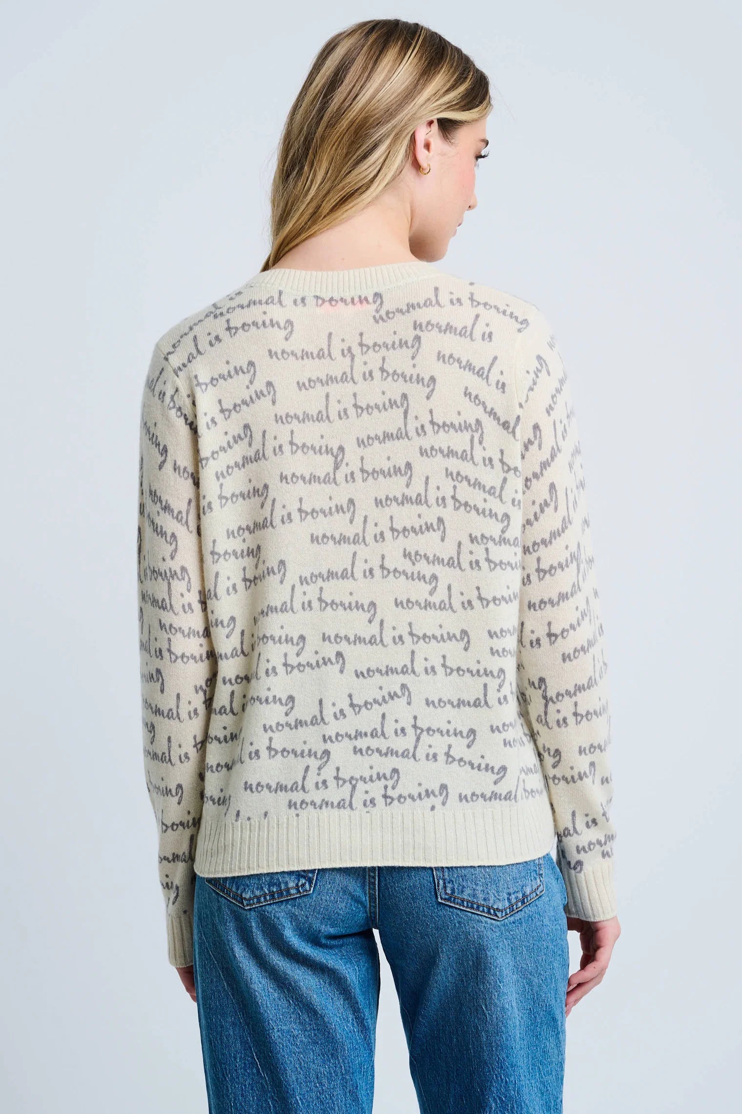 Lisa Todd Women's 100% Cashmere Normal is Boring Sweater