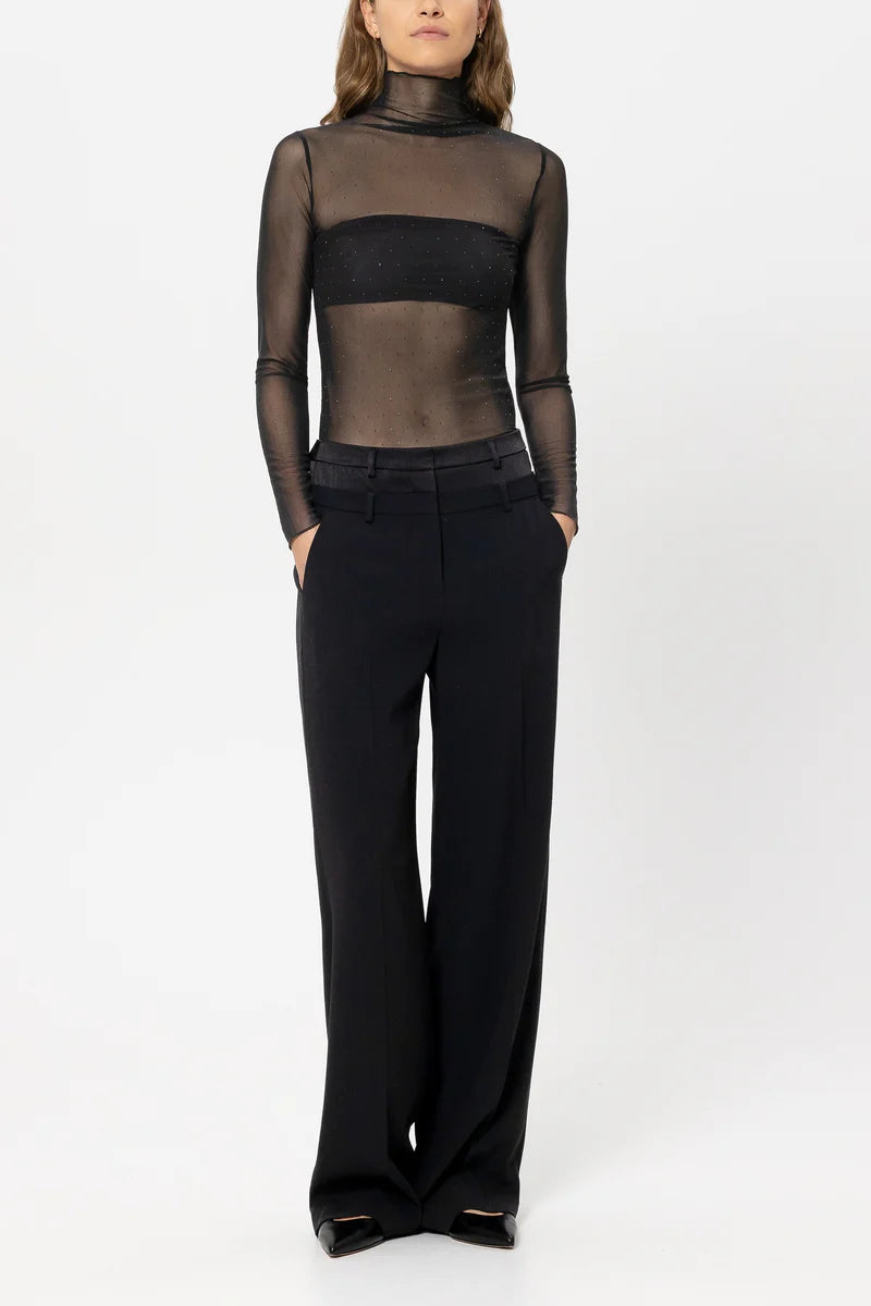 Luisa Cerano Women's Mesh Turtleneck Shirt