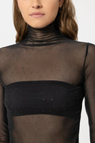 Luisa Cerano Women's Mesh Turtleneck Shirt