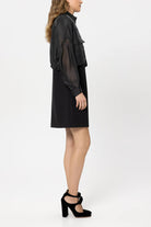 Luisa Cerano Women's Overshirt Blouse with Stand-Up Collar