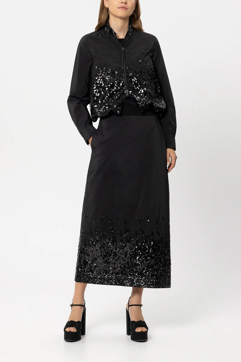 Luisa Cerano Women's Sequined Taffeta Skirt