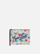 MC2 Saint Barth Women's Aline Scuba Beige Pouch with Starfish Print