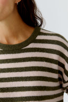Oui Women's Striped Knit Pullover Sweater