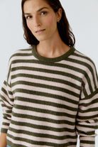 Oui Women's Striped Knit Pullover Sweater
