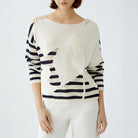 Oui Women's Striped Knit Sweater