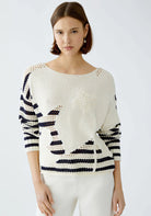 Oui Women's Striped Knit Sweater