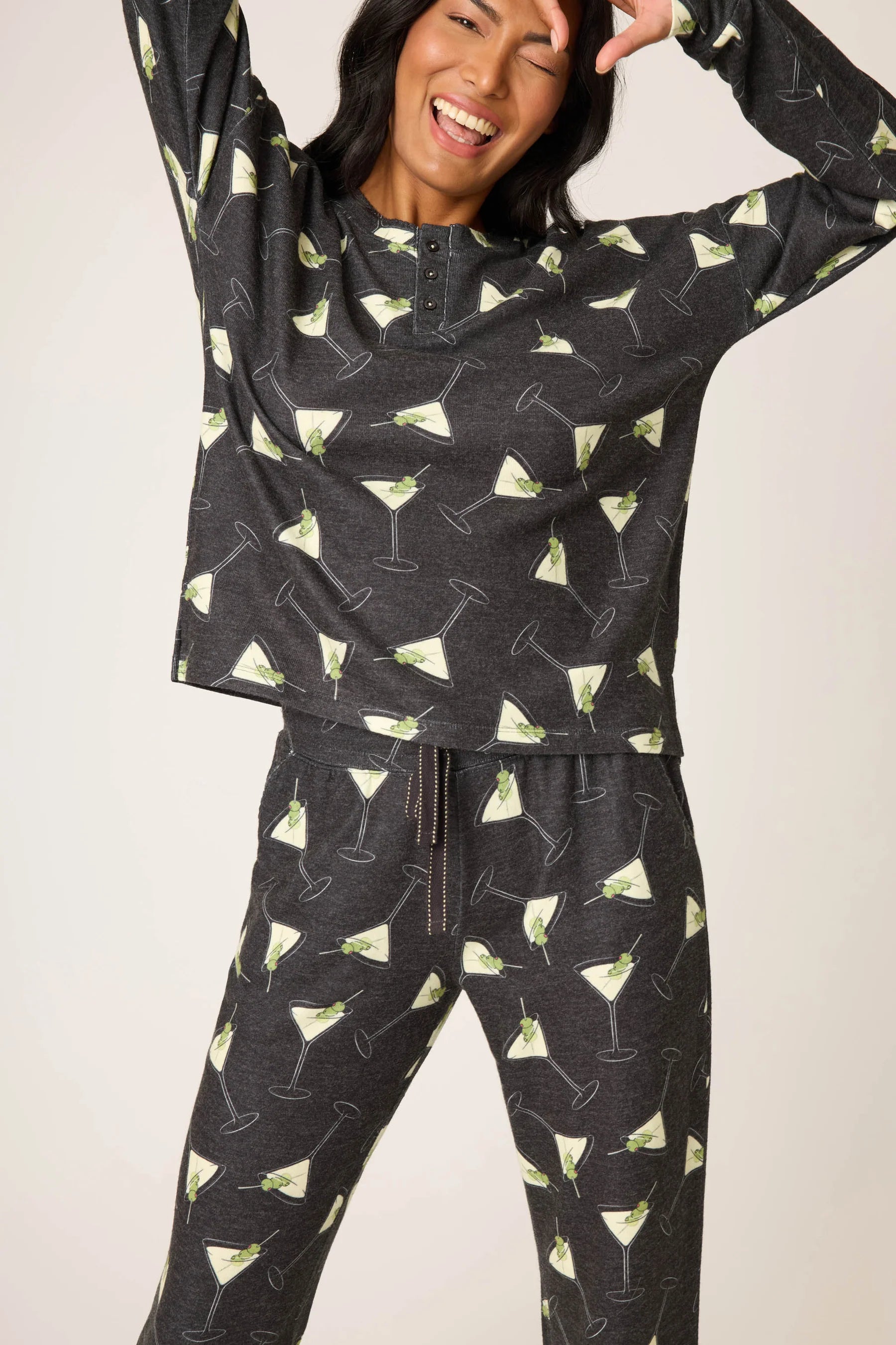 PJ Salvage Women's Merrier With A Martini PJ Set