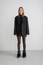 Penn & Ink Women's Black Melange Fabric Blazer