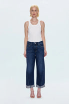 Pistola Women's Kacey Mid Rise Cuffed Boyfriend Pant