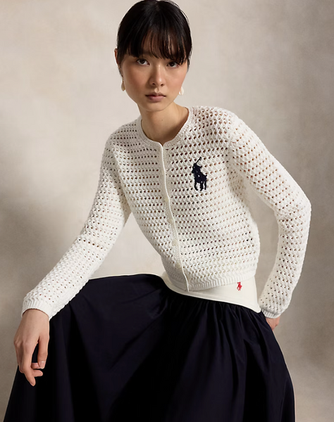 Polo Ralph Lauren Women's Big Pony Crocheted Cotton Cardigan