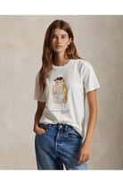 Ralph Lauren Women's  Polo Bear Cotton Jersey T-Shirt White