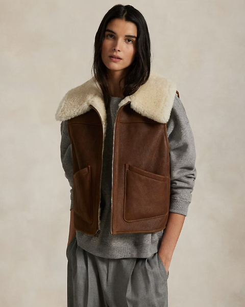 Ralph Lauren Women's Shearling Full-Zip Vest – Channers