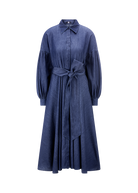 Riani Women's Maxi Denim Dress with Balloon Sleeves