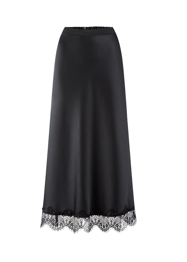 Riani Women's Satin and Lace Maxi Skirt