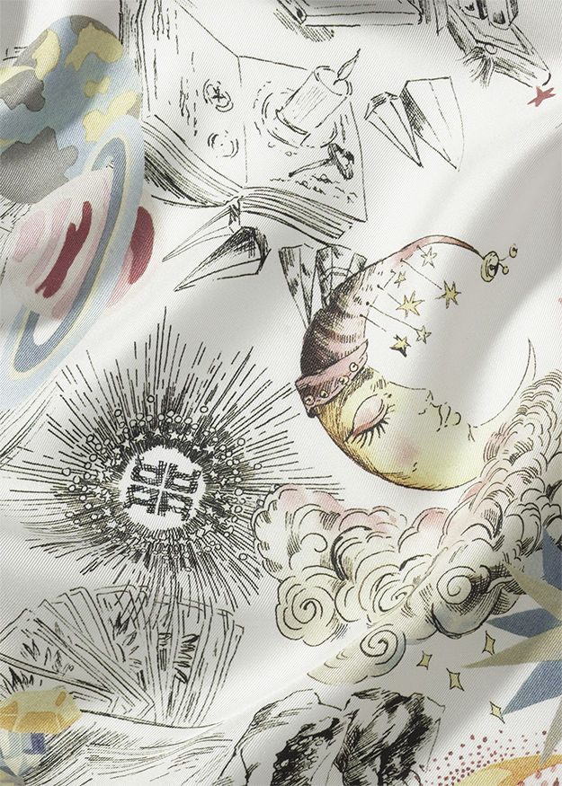 Riani Women's Silk Scarf with Dreamscape Print