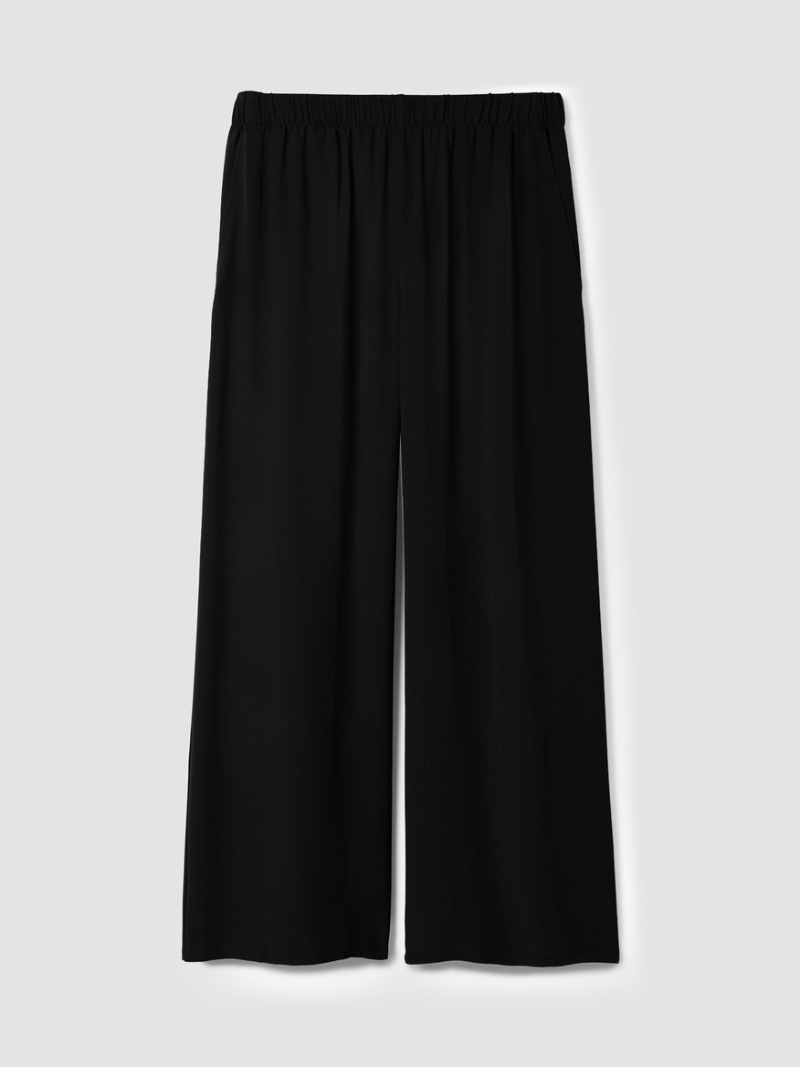 Silk Georgette Crepe Wide-Leg Pant