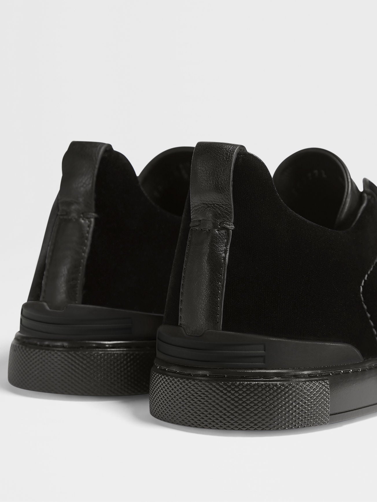 Zegna Men's Black Velvet Triple Stitch™ Sneakers