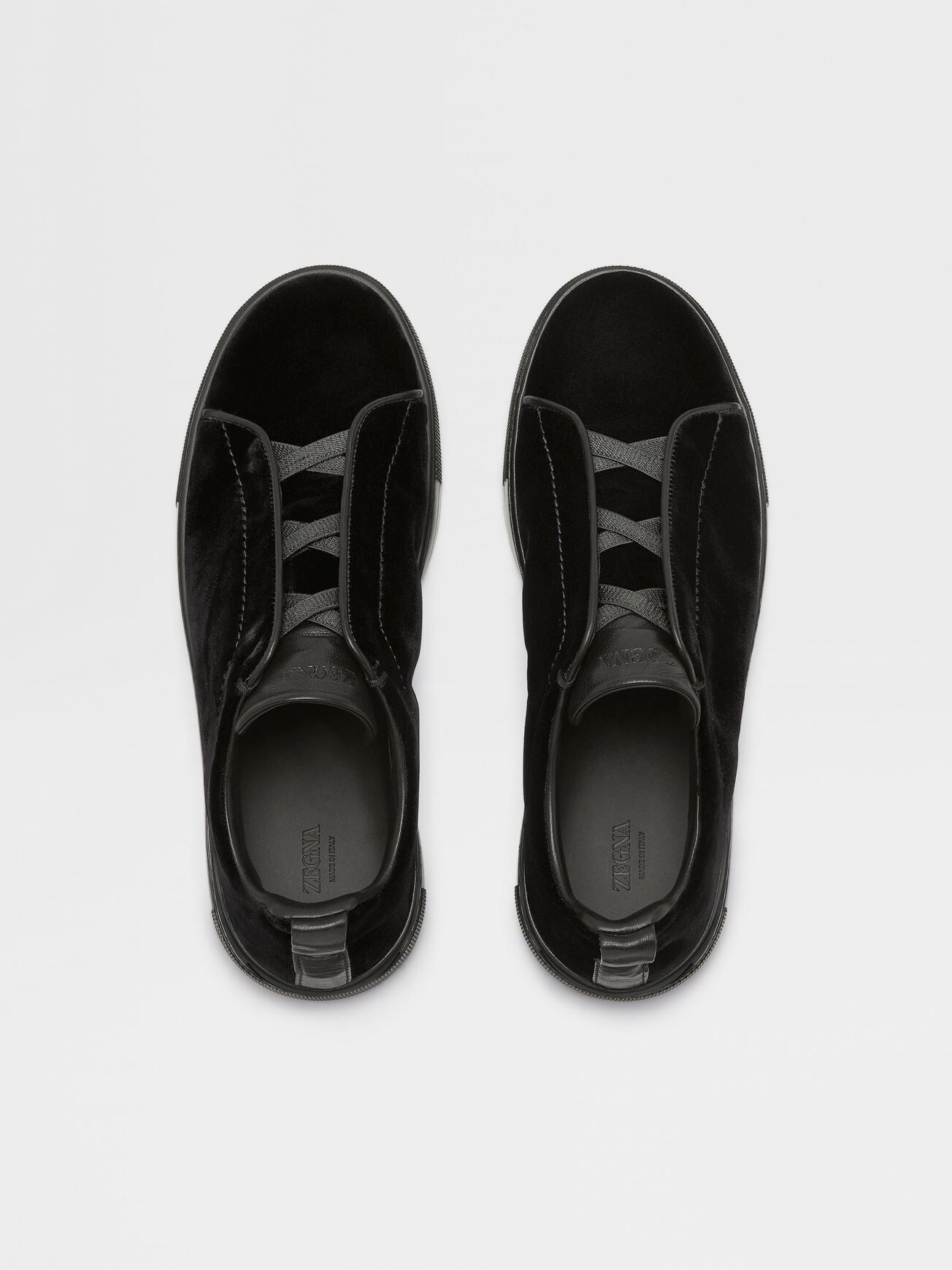 Zegna Men's Black Velvet Triple Stitch™ Sneakers