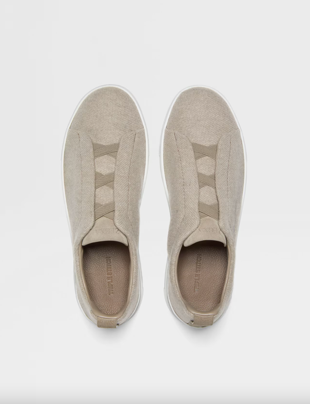 Zegna Men's Light Taupe Oasi Cashmere Triple Stitch™ Sneakers