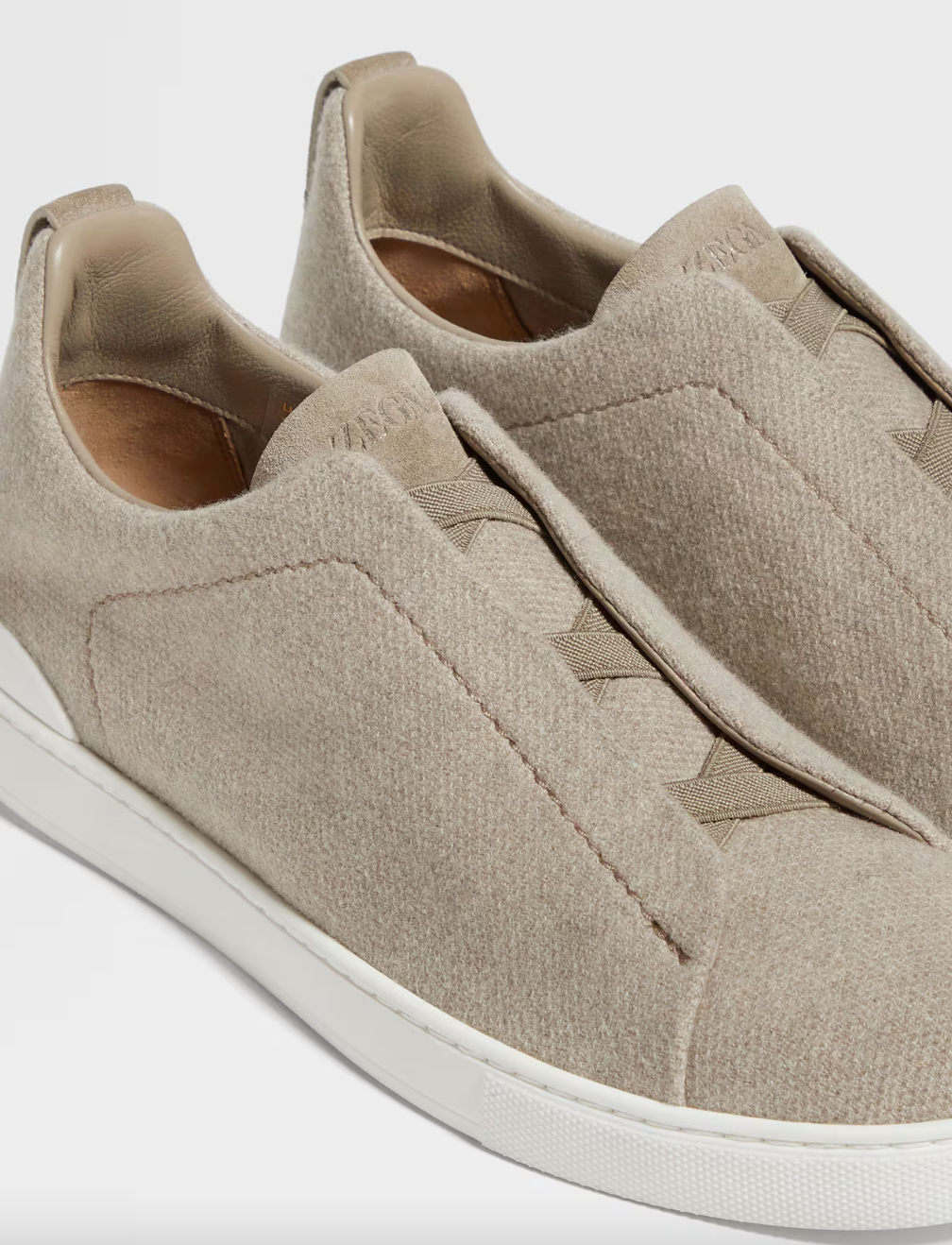 Zegna Men's Light Taupe Oasi Cashmere Triple Stitch™ Sneakers
